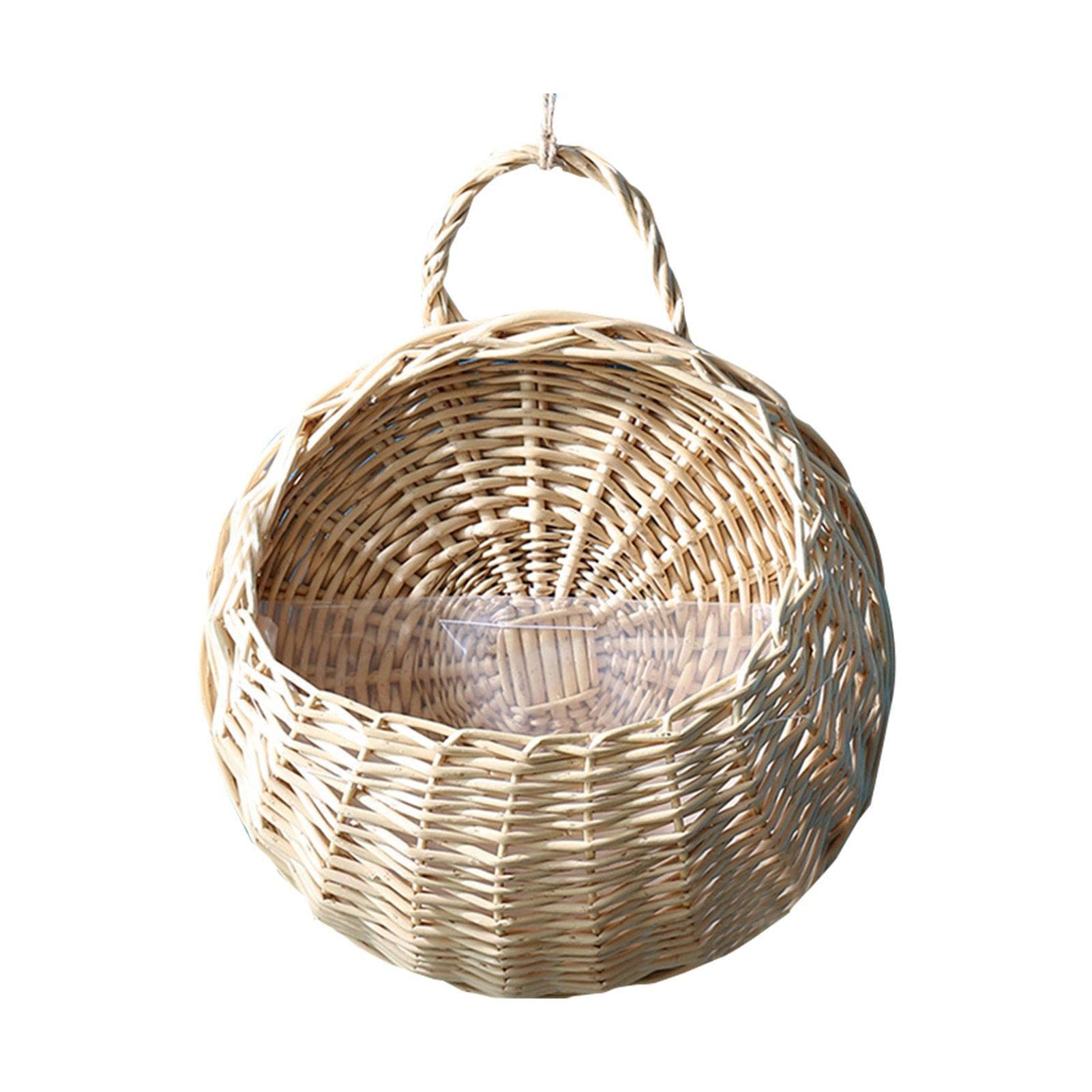 Luckxing Woven Rattan Hanging,Wall Hanging Planter Basket | Door Hanging Flower Basket, Wall Decor Storage Containers, Farmhouse Decor