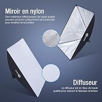 OMBAR 50x70 cm Softbox Szett Fotóstúdióhoz - 135W 5500K Nappali Fényű E27 Lámpával és Hordtáskával - Professzionális Portré és Videó Fotózás 3