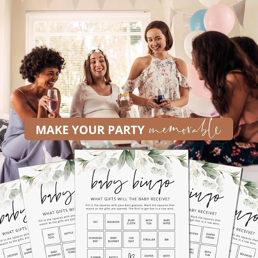 Baby Shower Bingo - 25 Carte Da Gioco Per Feste - Gioco Divertente Per Ospiti, Rompighiaccio Per Baby Shower