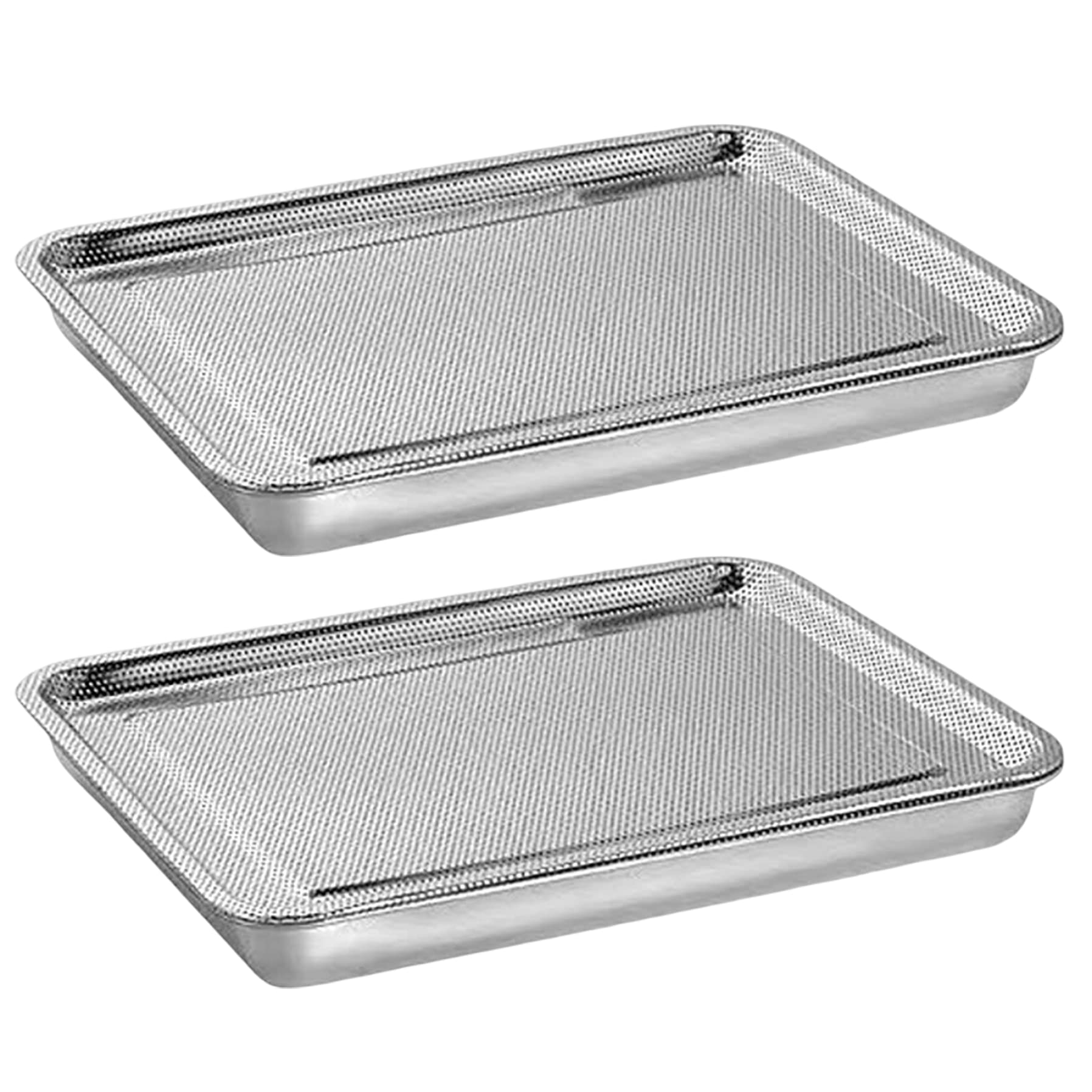 2 PCS Grain SPROURT Tray, Graine en Acier Inoxydable Kit de Plateau de Germination Rectangle des germes de Haricots d'herbe de blé Pousse Le Plateau pour la Fourniture de Jardin 26x20x5 cm