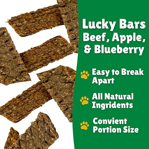 Miniatura 10 de Lucky Premium Treats Lucky Chicken Bars - Golosinas de carne seca para perros con pollo, calabaza y arándanos en barras llenas de sabor, golosinas