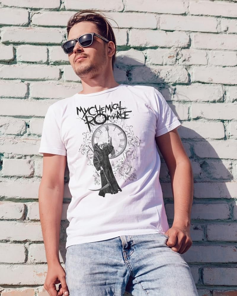 Amazon.com: 2Bhip My Chemical Romance Fire Time Mens White Short