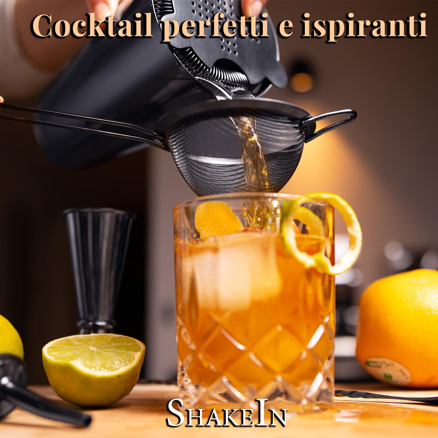 Set da cocktail 12 pezzi eleganti in Space Grey | Set di miscelazione per cocktail di grandi dimensioni | Boston Shaker da 750 ml in acciaio inossidabile | Set da barman | Accessori da bar