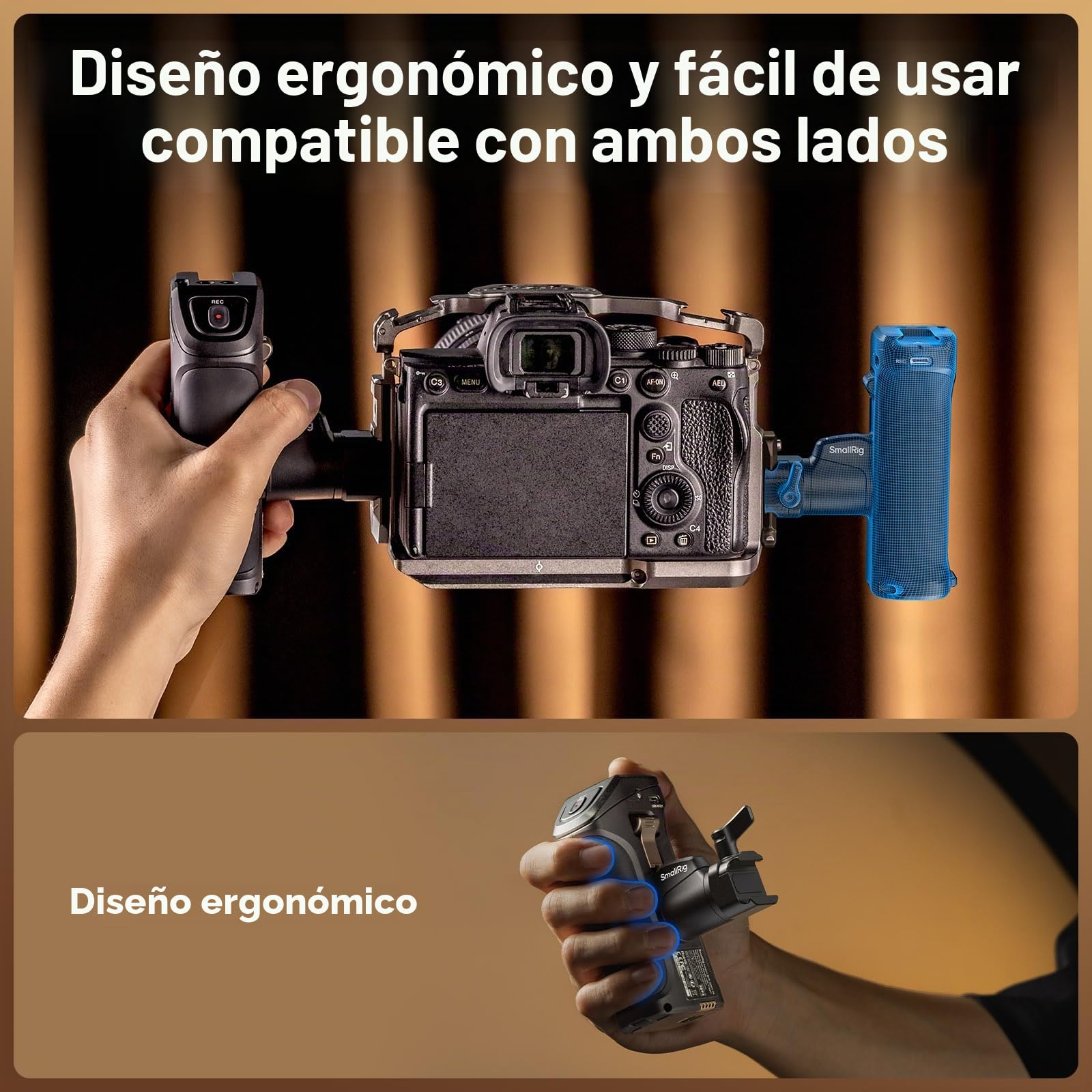 SmallRig Mango lateral giratorio con gatillo REC para cámaras Sony Selected Mirrorless para Sony Alpha 7 IV/Alpha 7R V / A7 III / FX3 / Alpha 9, compatible con batería F550/570, control de obturador
