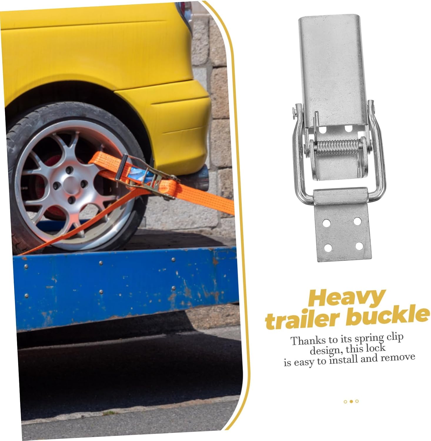 Trailer Coupler Hasp Lock Heavy Duty Metal Safety Hitches Retainer for Trailers Trucks and Containers Spring Clip Design Durable Interior Parts for Secure