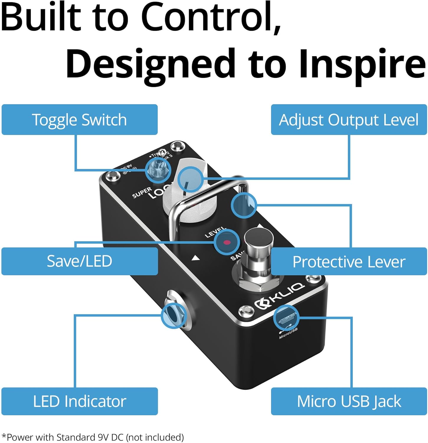KLIQ Super-Looper Micro Looper Effect Pedal for Guitar & Bass