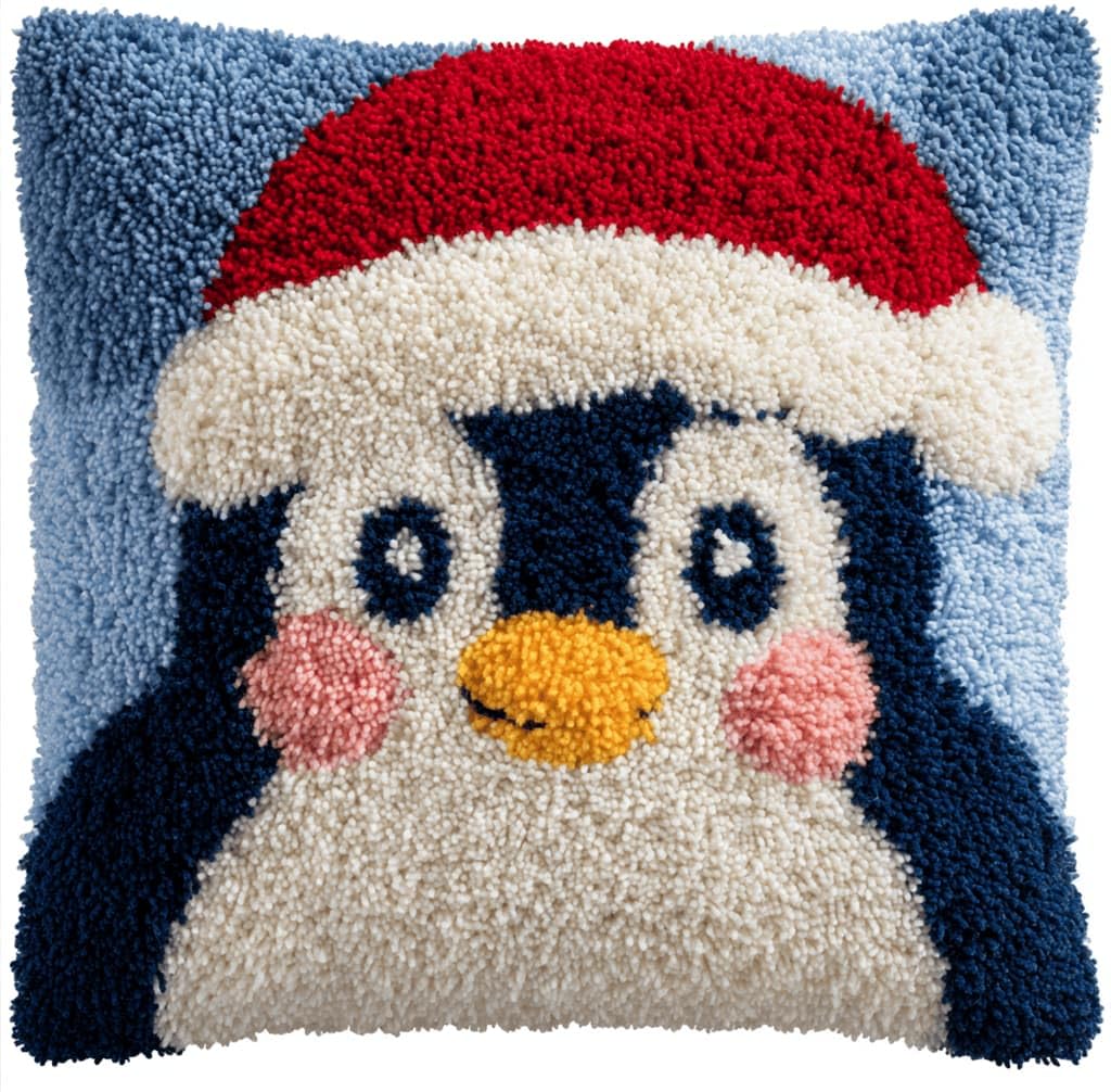 Kitquiver Latch Hook Kits for Adults Penguin Rug Cover Pillowcase Beginner