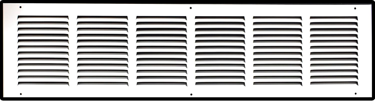 Fits 30x8 Duct Opening | Steel Return Air Grille by Handua | Vent Cover Grill for Sidewall and Ceiling | White | HVAC Cold Air Intake Grille | Outer Dimensions: 31.75"W X 9.75"