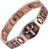 Vista 13 de Jecanori 3 pulseras magnéticas de cobre para hombres, pulsera magnética ultra fuerte y anillo de cobre conjunto de regalo de joyería con herramienta