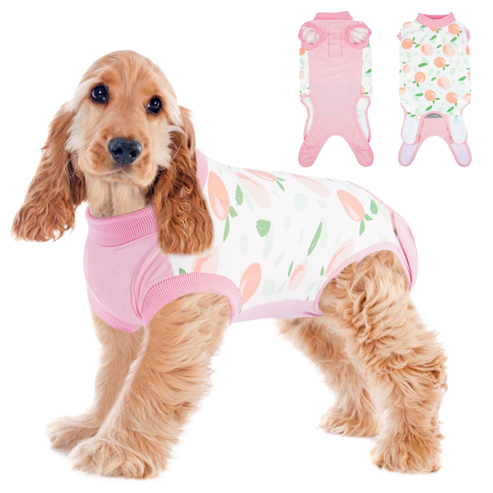 PUMYPOREITY Dog Post Surgery Body Suit, Dog Operation Recovery Suit Female Spay For Post-Surgery Recovery(Pink Peach, XS) — image 1
