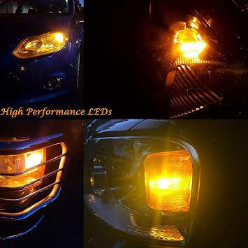 Alla Lighting T10 Wedge 168 194 LED Bulbs, Amber Yellow Super Bright 360 Side Marker Lights, Interior Map, Dome, Trunk Lamps W5W 2825 175, 3014 18-SMD 12V Replacement for Cars, Trucks