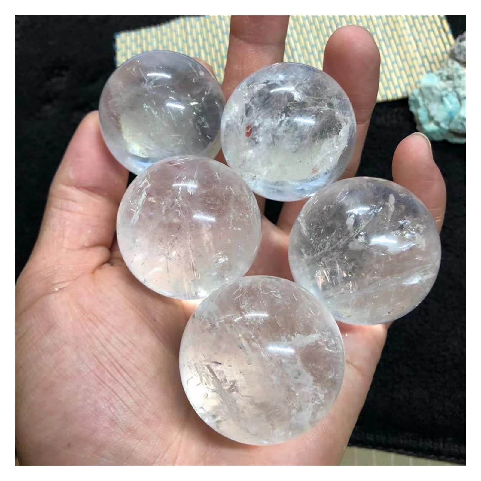 Sfera 40 mm. CRISTALLO TRASPARENTE CON BOLLICINE