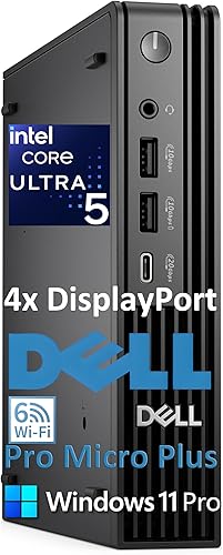 Dell Mini PC Pro Micro Plus (próxima generación OptiPlex 7000 MFF), computadora de escritorio empresarial AI PC, Intel 14-Core Ultra 5 235T (Beat