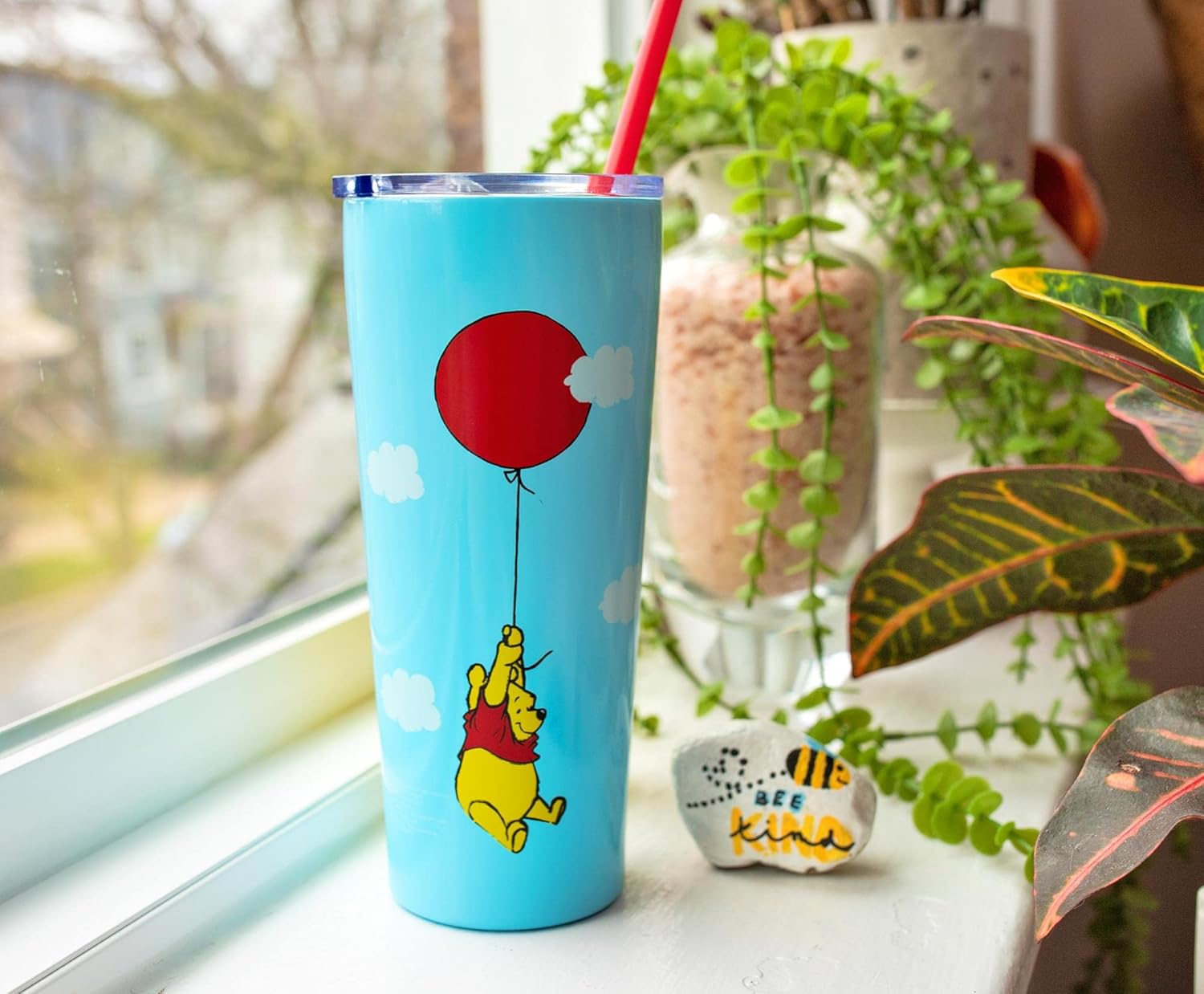 Winnie The Pooh Balloon Double-Walled Stainless Steel Tumbler Travel Tumbler With Lid and Straw | Carnival Cup, Tall Cold Cup For Drinks and Beverages, Home & Kitchen Essentials | Holds 22 Ounces - Image 6