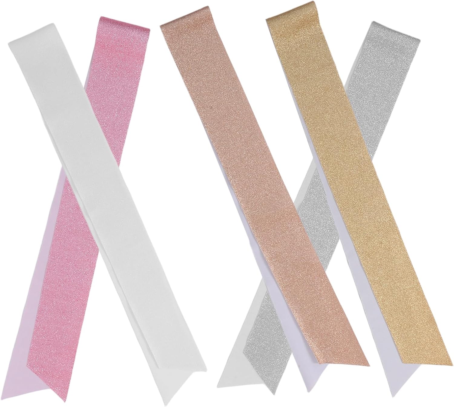 LOGOFUN 10PCS DIY Blank Glitter Sashes Shiny Shoulder Belt for Birthday Wedding Bachelorette Graduation Party Favors - Colorful