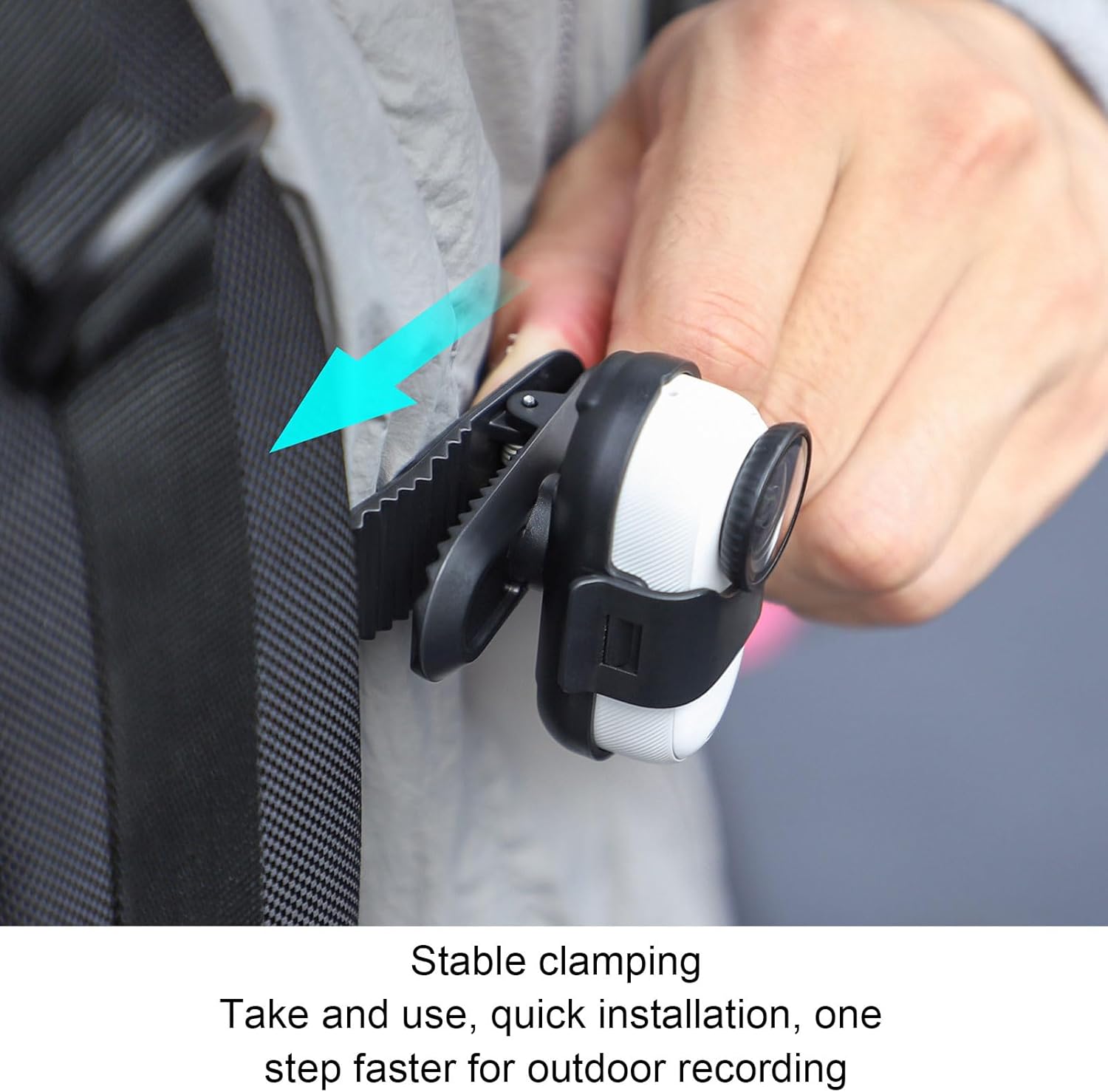 Attaching the Camera Clip to a Backpack Strap