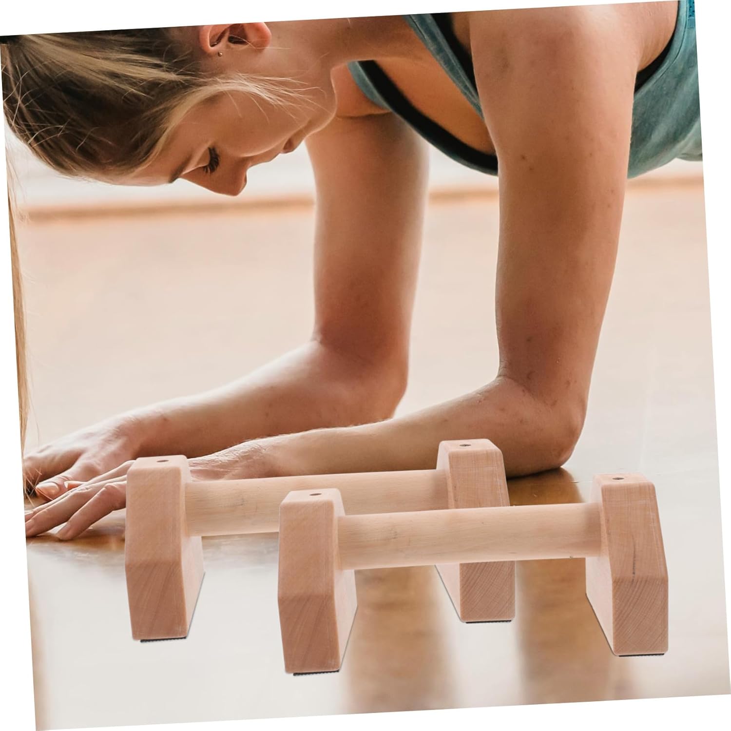 YARNOW 2 Pcs Bars Adjustable Wooden Exercise Equipment Non-Slip Handles for Strength Training at Home and Gym for Men and Women Workout