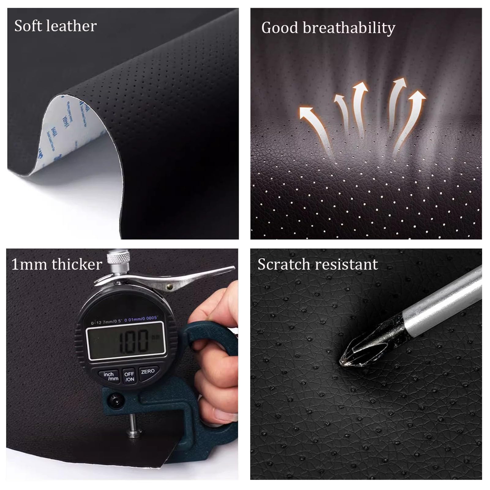 Cuero Adhesivo Parche De Reparación De Cuero De Vinilo Perforado, Kit De Reparación De Cuero Sintético Autoadhesivo, Parche De Tela Adhesivo De Cuero Para Muebles, Sofás, Asientos De Coche, Sillas(Dar