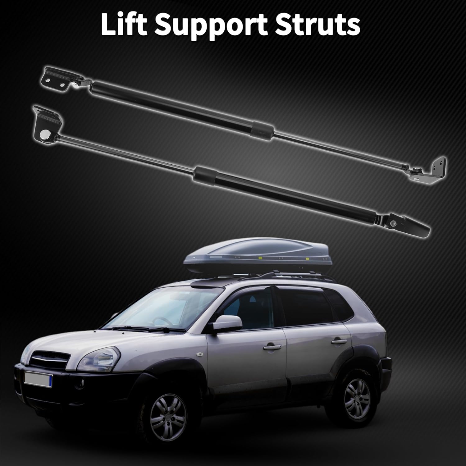 Rear Hatch Lift Supports Struts for Hyundai Terracan (HP) SUV 2001-2006 Gas Spring Black 2 Pcs