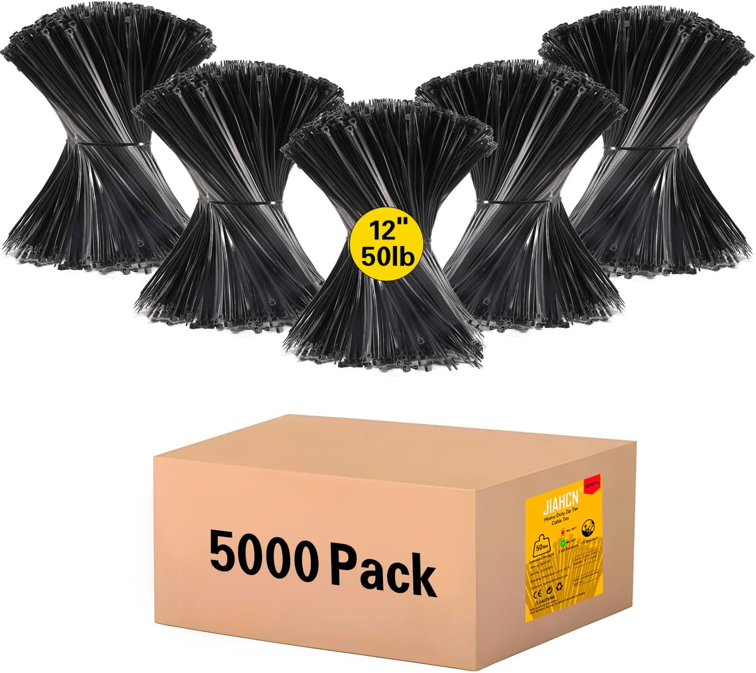 5000 Pack Zip Ties Heavy Duty Cable Ties 12 Inch Small