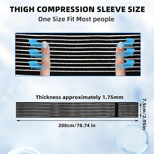 Miniatura 2 de 2 mangas de compresión para isquiotibiales, manga de compresión ajustable para muslos, soporte de cuatro y muslos para hombres y mujeres, vendajes