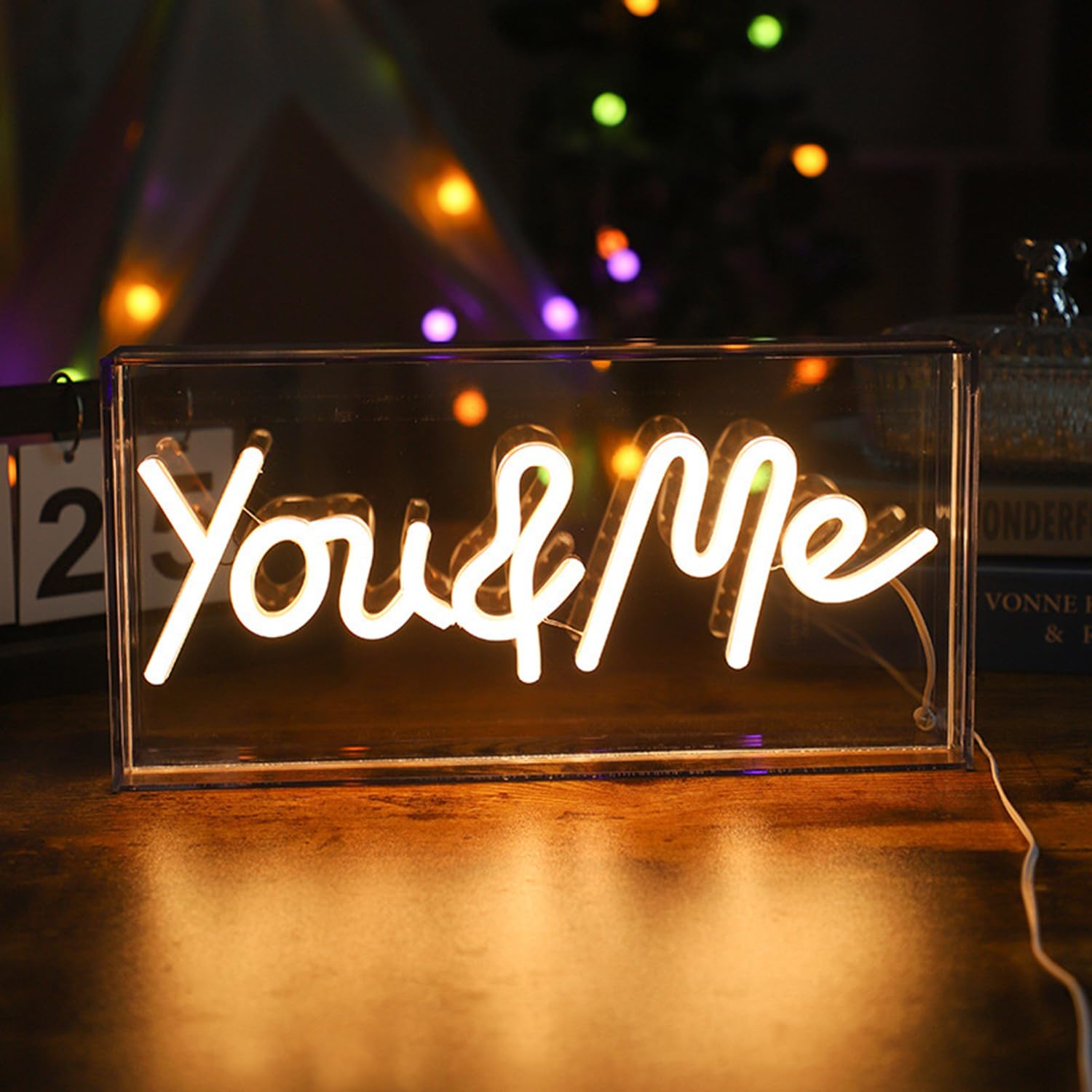 You and Me Neon Light Sign for Wall Decor,Led 3D Standable Neon Wedding Signs USB Powered for Birthday Party,Wedding Decorations for Reception