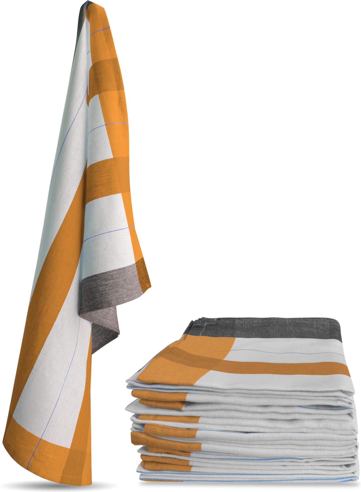 normani 100 Geschirrtücher Küchentücher aus Baumwolle 55x75 cm - saugstarke und langlebige Geschirrhandtücher Kitchen Towel Orange 55 cm x 75 cm