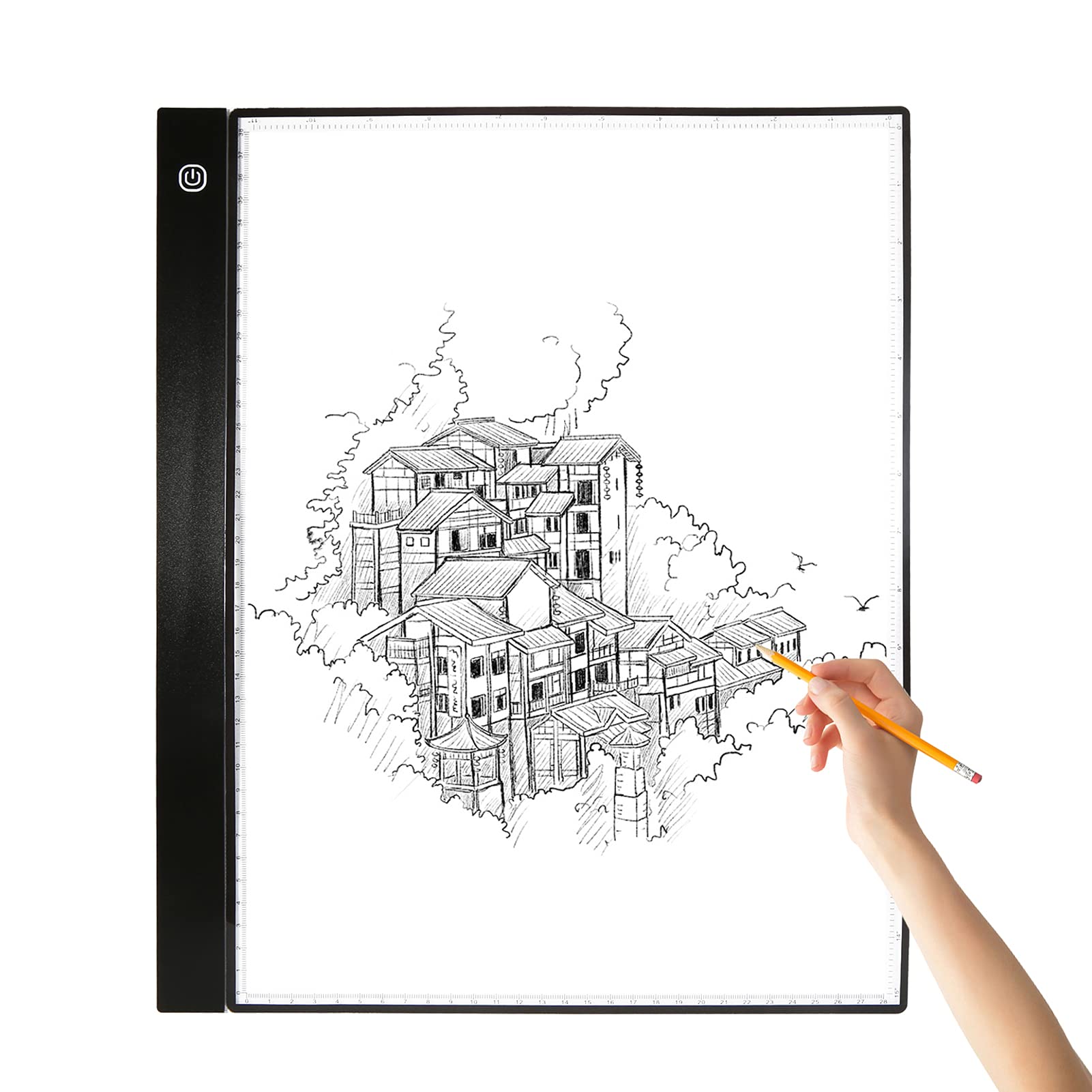 Tablette lumineuse A3 LED dessin ultra-fine 4mm avec clips et câble USB