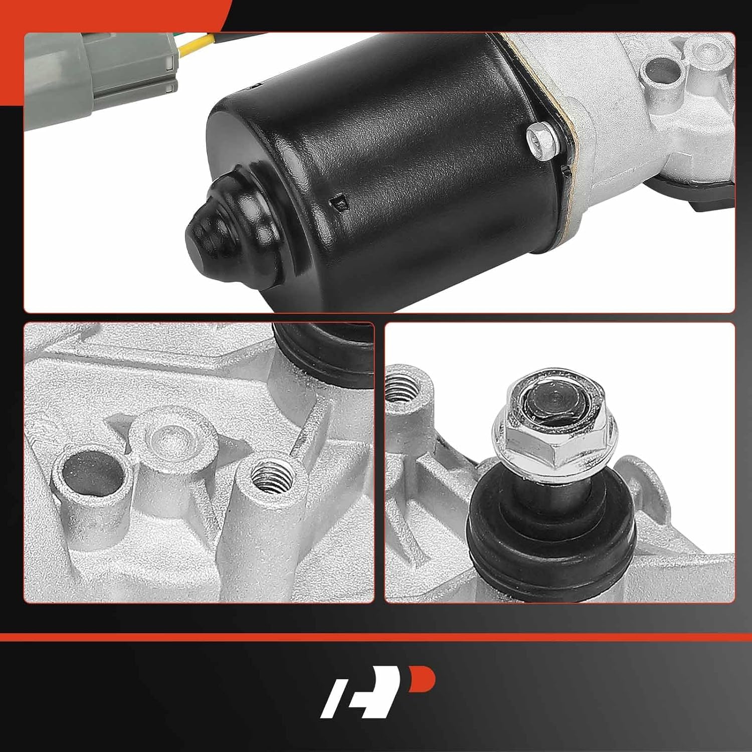 A-Premium Front Windshield Wiper Motor Compatible with Acura Integra 1994-2001 & Honda Civic 1992-1995, Civic del Sol 1993-1997, 5-Pin, Replace# 76505-SR3-A01