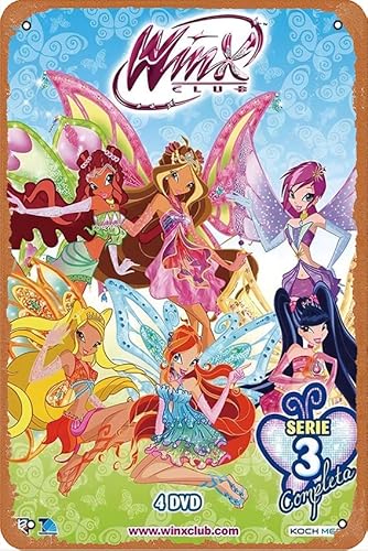 Winx Club Movie Poster Retro Metal Tin Sign Wall Home Wall Art Metal Tin Sign,cave,bar,Club, Metal Tin Sign 8x12 Inches
