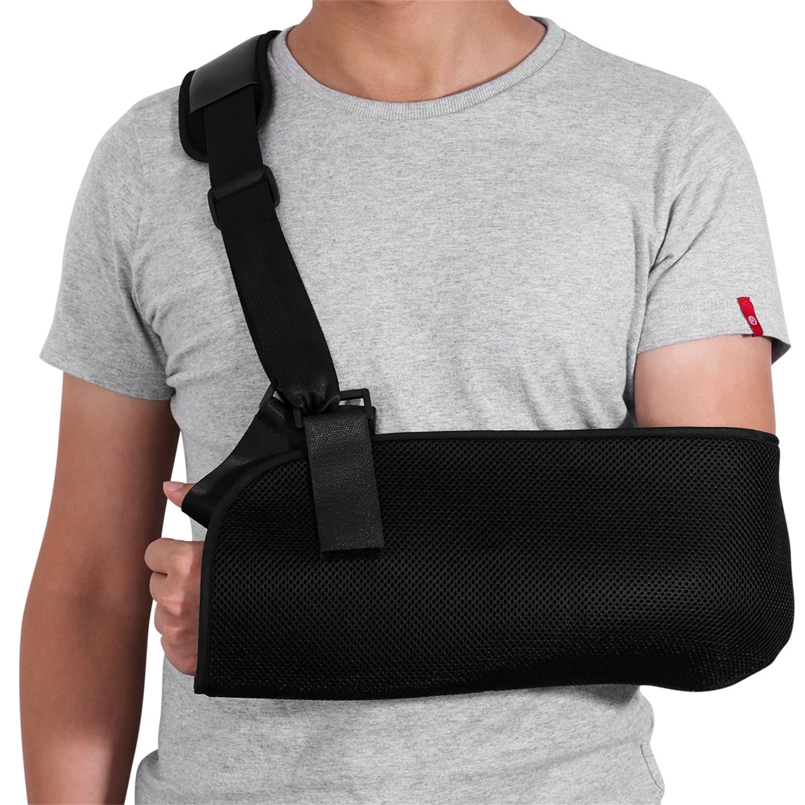 Cabestrillo para brazo, correa de soporte médico transpirable y liviana para lesiones de hombro para mujeres y hombres, manguito rotador roto, cirugía de muñeca y codo con correas de soporte