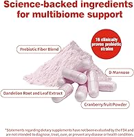 Vista 5 de 50 mil millones de UFC probióticos para mujeres, suplemento probiótico para la salud digestiva con prebióticos y mezcla de probióticos