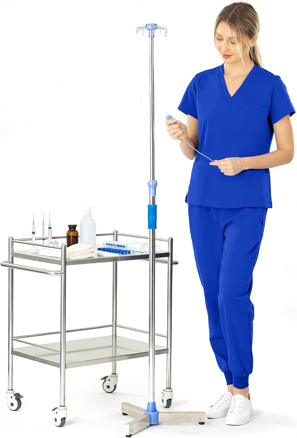 Scrubs for Women Set - V-Neck Medical Scrub Top & Pant 11 Pockets | Breathable Nurse Uniform Top & Jogger Scrub Bottom with Zipper Pocket, comfortable and functional through your longest shifts