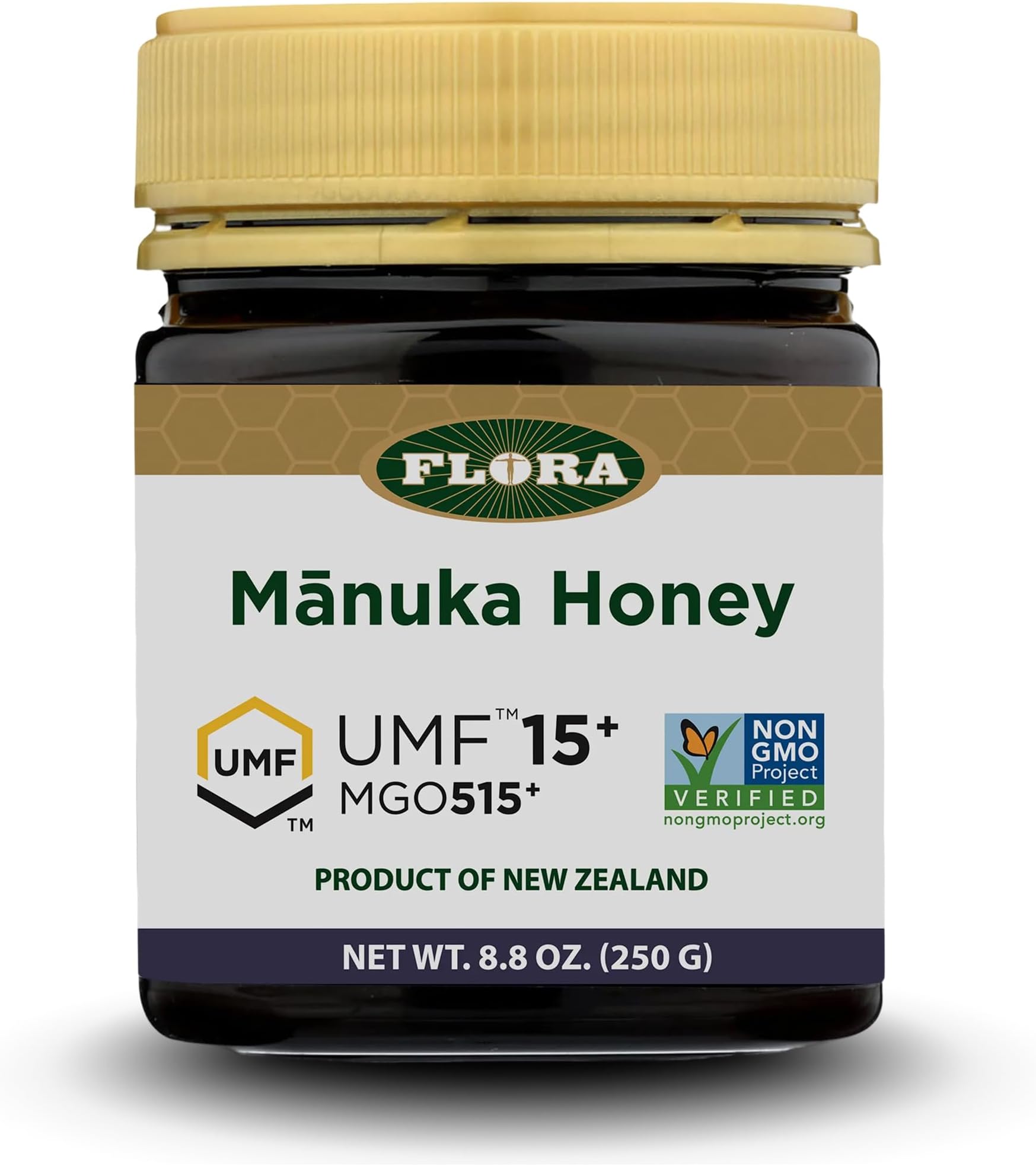 Mānuka Honey MGO 515+/15+ UMF, New Zealand Honey, 100% Traceable MGO,Natural Healing, Sore Throat Relief, Aids Digestion, 8.8-oz. Jar