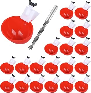 Chicken Waterer Cups 20PCS Poultry Waterer Chicken Water Dispenser with Mounting Hole Opener Automatic Chickens Watering System for Chicks Duck Goose Turkey