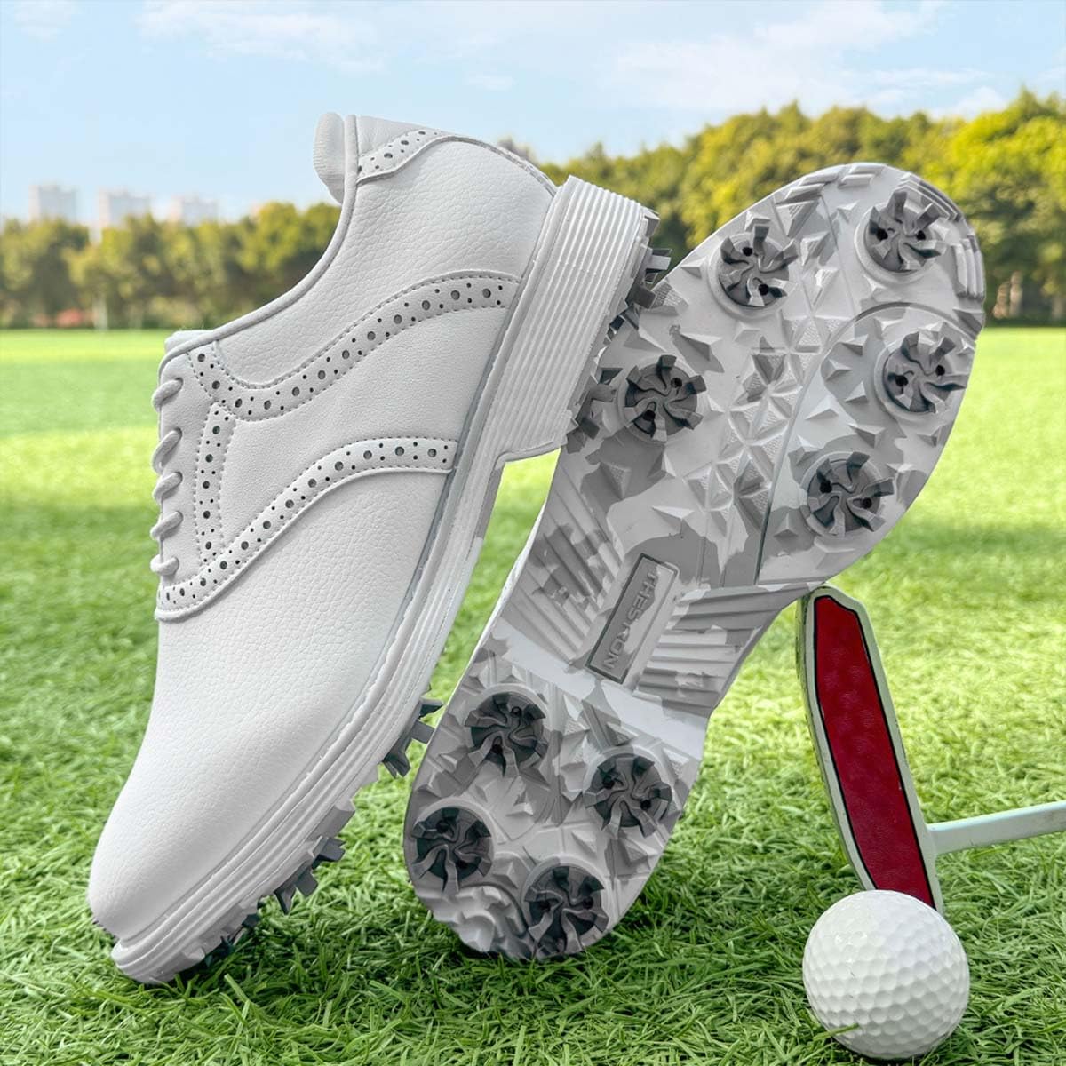 Zapatos de Golf de Cuero Impermeables para Mujer