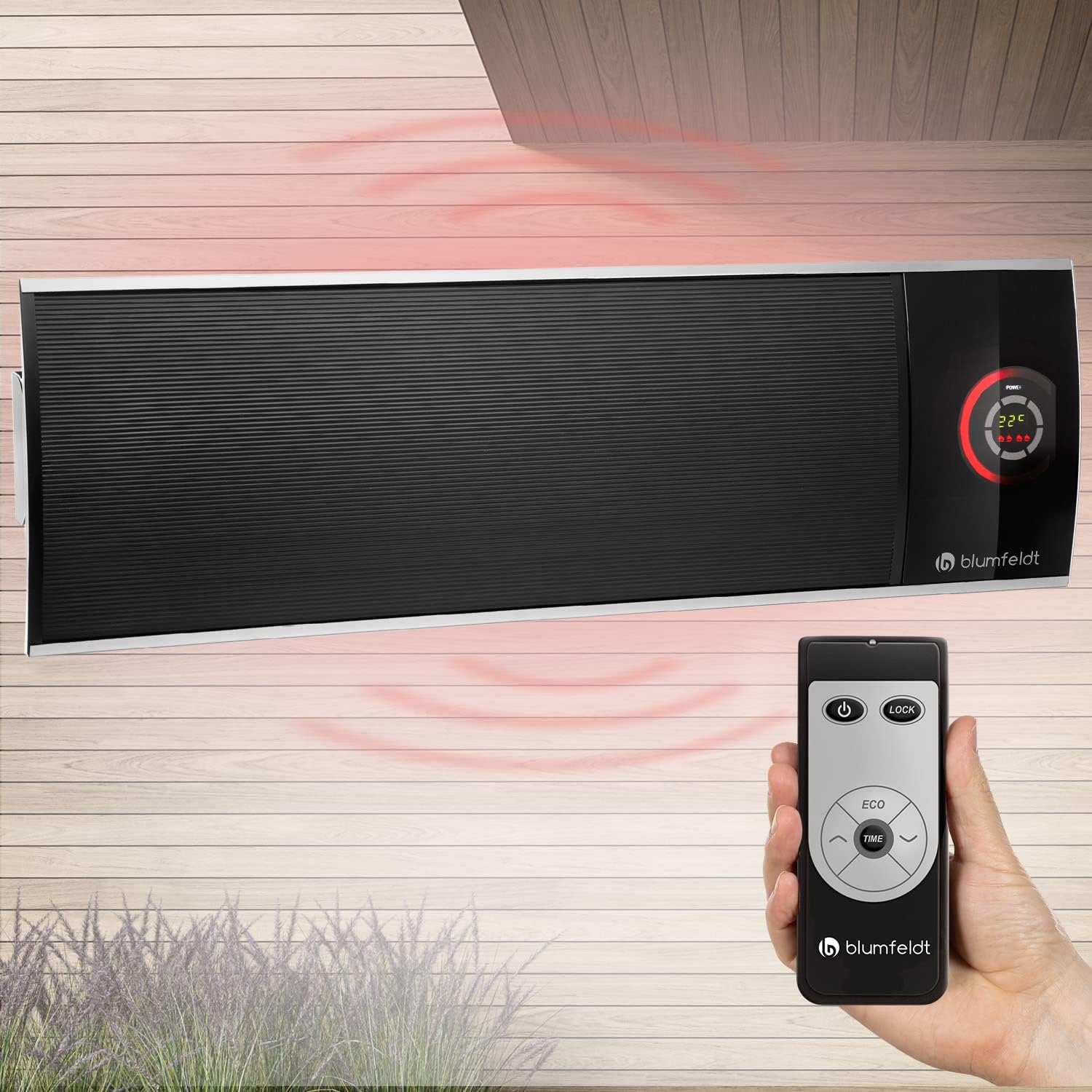 MalTec PT3800Wt Radiateur Soufflant Céramique Montage Mural Avec Télécommande - Chauffage Rapide Antigel Pour Maison Et Salle De Bain