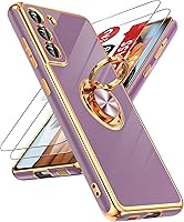 Vista 55 de LeYi para Funda de Teléfono Samsung Galaxy A13-5G: Protector de Pantalla de Vidrio Templado, Soporte Magnético Giratório de Anillo 360°, Borde Negro