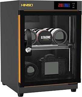 HINISO AD-30S Dry Cabinet for Camera 34L – Touch Panel Digital Humidity Control, Built-in Hygrometer &amp; UV Sterilization, A...