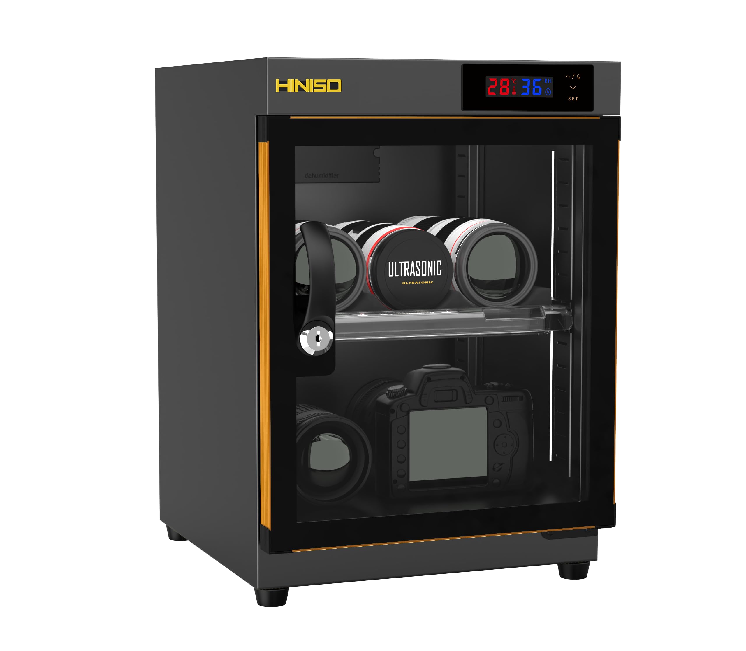 HINISO AD-30C Digital Display Dry Cabinet For Cameras - 34 Litres | Comes Up With BUILT-IN HYGROMETER For Humidity Control | Safe & Durable Lens Storage-picture-10