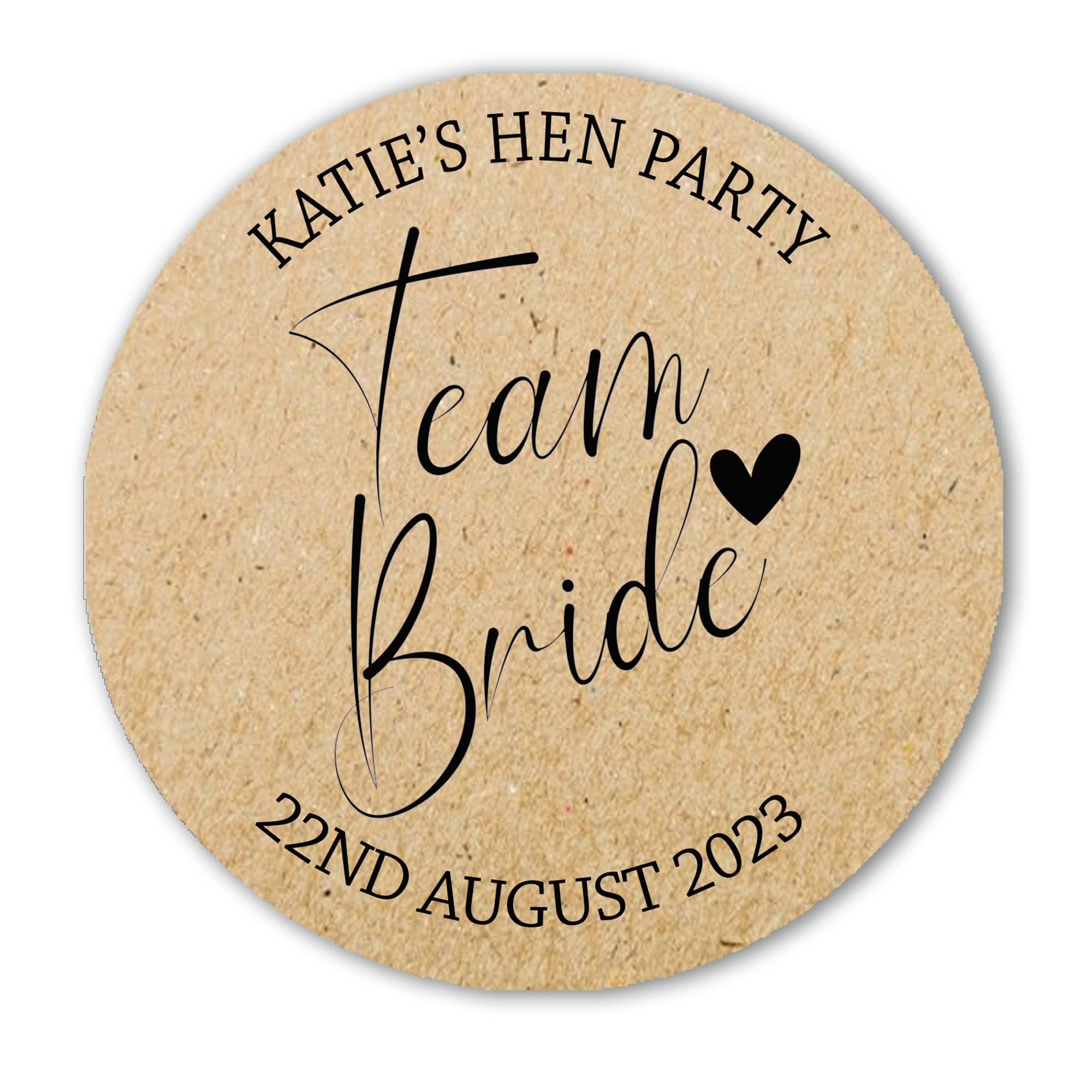 Personalised Floral Hen Party Bridal Shower Stickers - Thank You Sweet Cone Bags Favour Luxury - 24 Kraft (45mm)