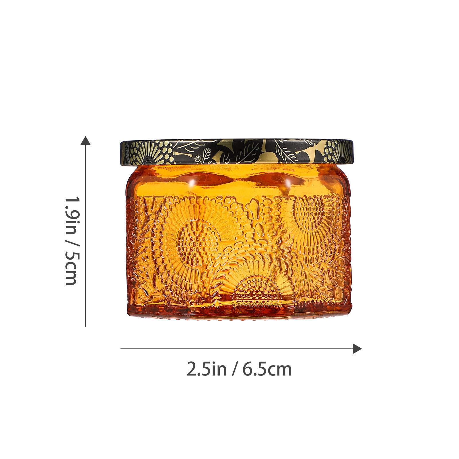 Veemoon 7stücke Teiliges Kerzengläser mit Oktagon Relief Sonnenblumen Design Gelbe Duftkerzenhalter aus Langlebigem Material Vielseitig als Kerzenbehälter und Aufbewahrung für