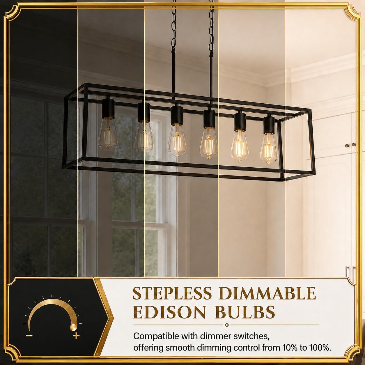 TJOY Vintage Edison LED Light Bulbs, 40W Equivalent E26 Dimmable, 4 Pack | 2700K Warm White, 4W, 500 Lumens, ST58/ST19, Clear Glass Vintage Filament, for Chandeliers, Pendant Lights