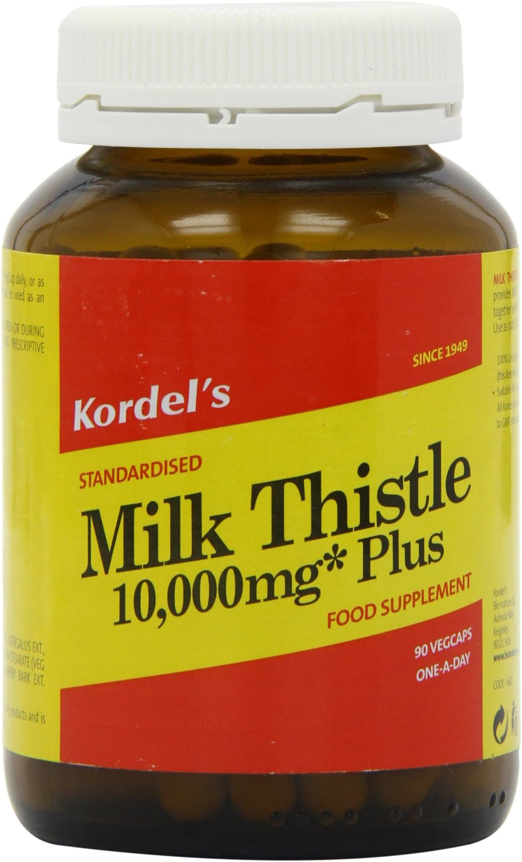 Kordels Milk Thistle 10,000Mg Plus 90 Veg Caps