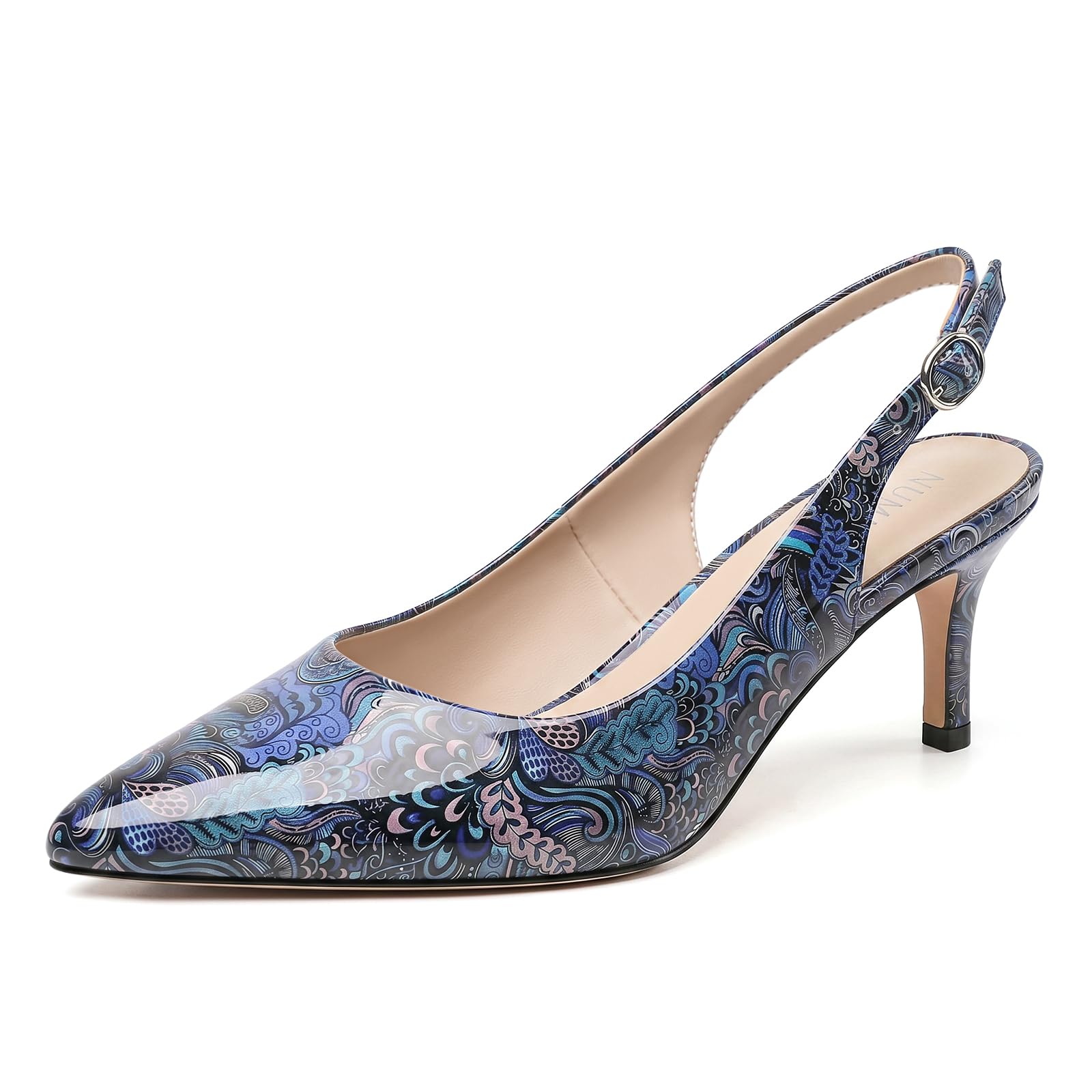 NUMALEO Kitten Heels for Women Pointed Toe Slingback Pumps | 2.5 Inch Close Toe Comfortable Pumps Wedding Party Casual Work Dress Shoes
