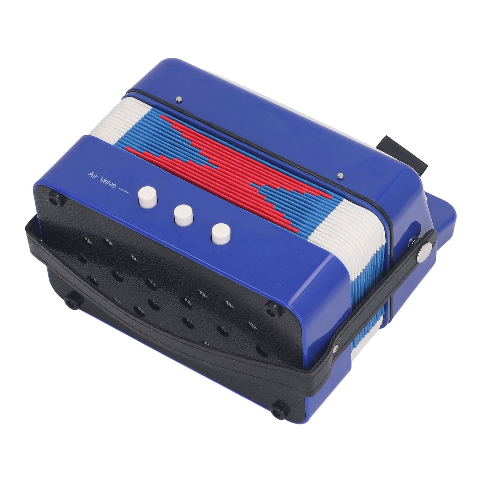Accordéon de Commande à 7 Boutons, Accordéon à Boutons Flexible et Anti-chute, Gain de Place avec Boucle de Ceinture pour les Performances sur Scène (BLUE)
