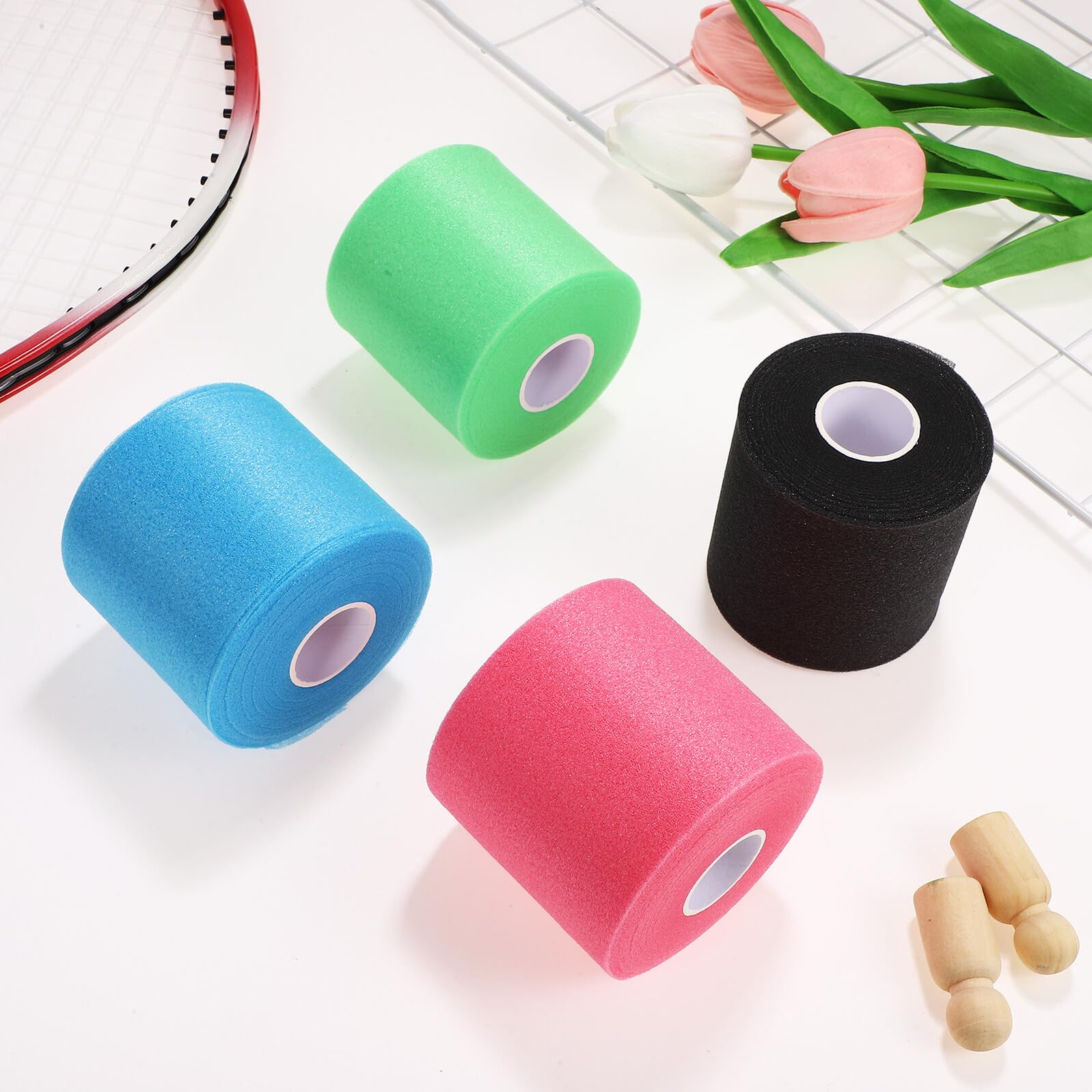 Pre Wrap Tape Sportivo 4 Pezzi in Spugna per Caviglie | Alta Elasticità, Facile da Strappare, per Atleti e Appassionati Sportivi