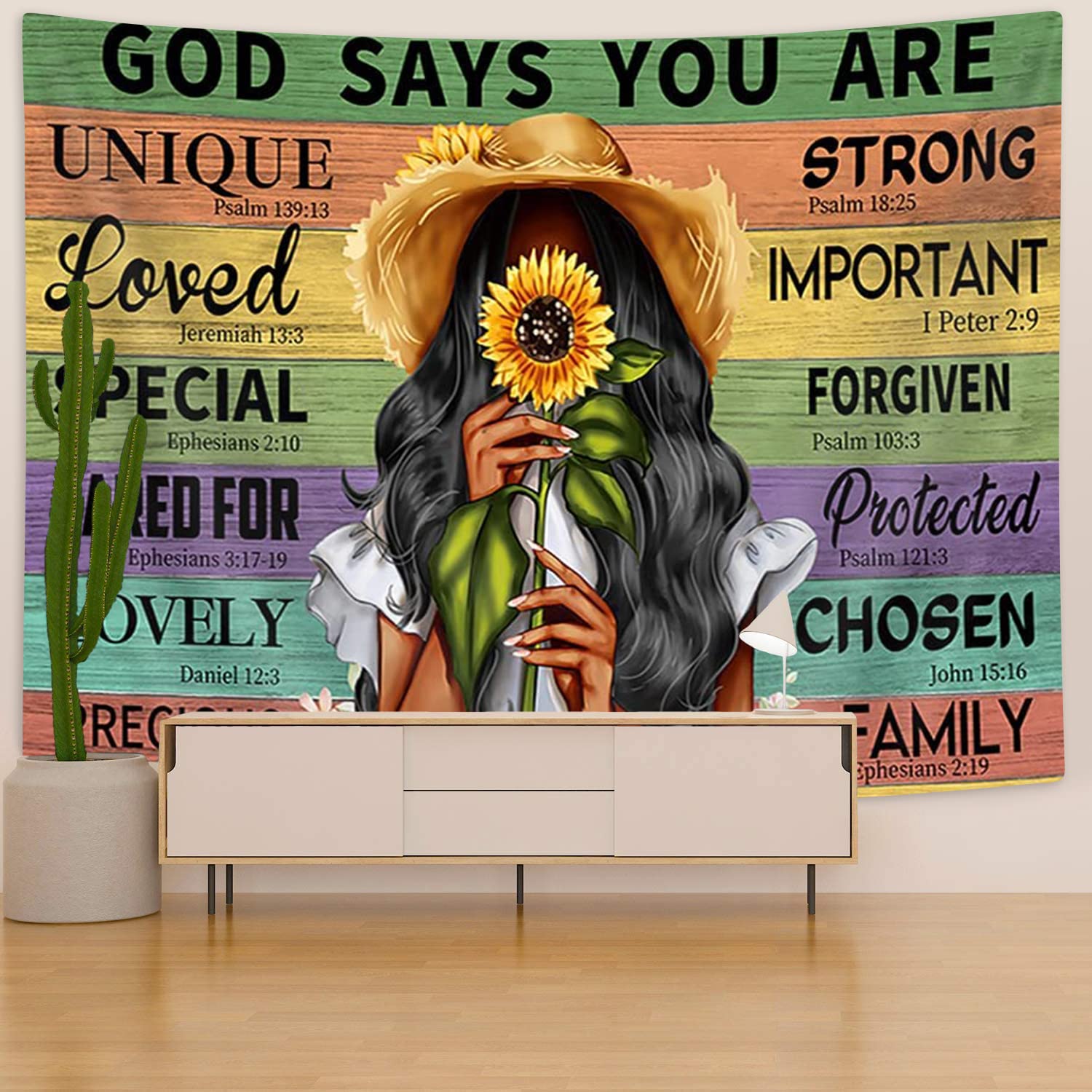 Amazon.com: African American Black Woman Tapestry Black Queen God Says ...