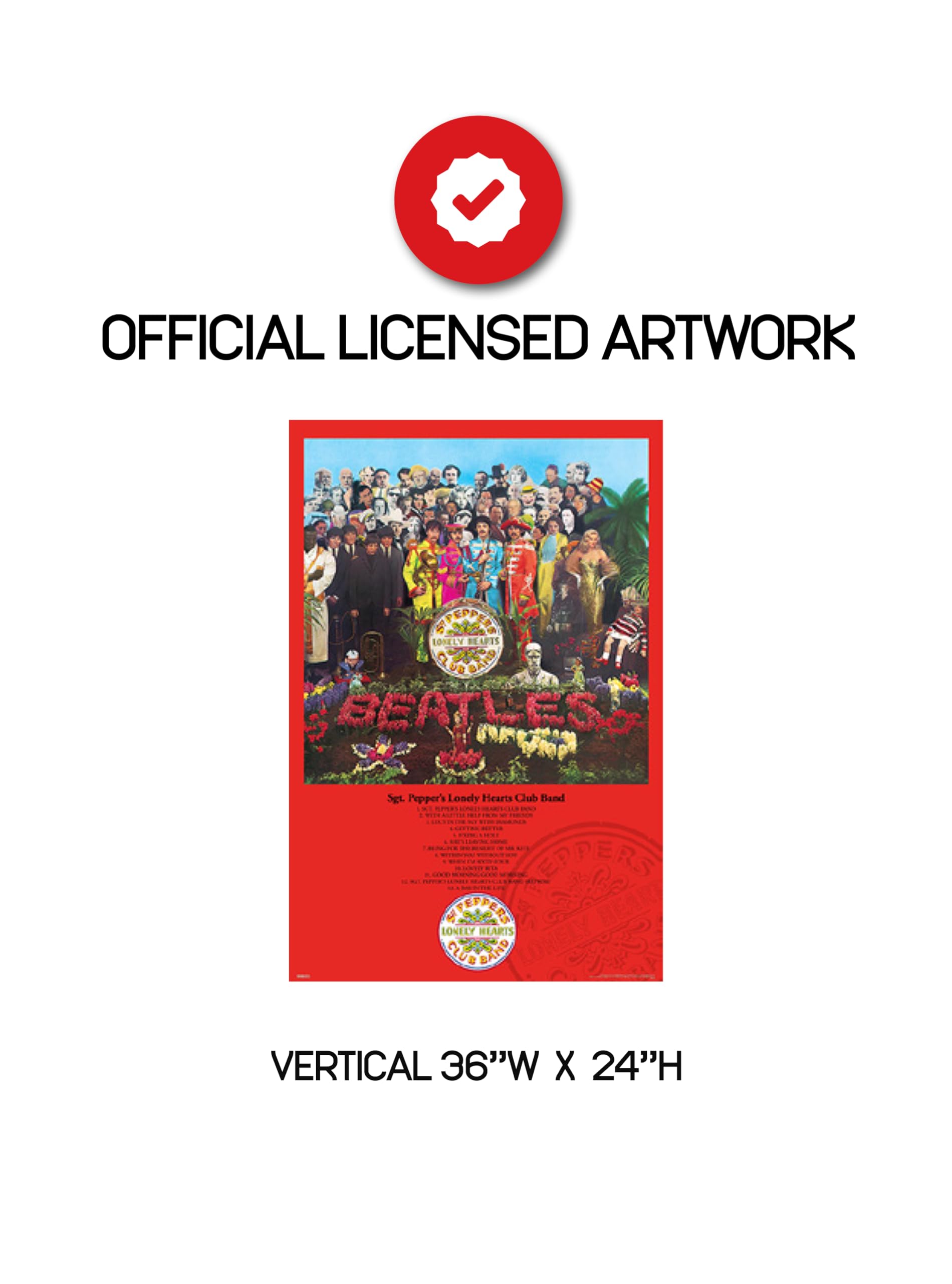 Bandiera In Tessuto The Beatles Sgt. Pepper 66x106 Cm - Manifesto Ufficiale Con Logo, Per Parete O Arredo, 100% Rayon