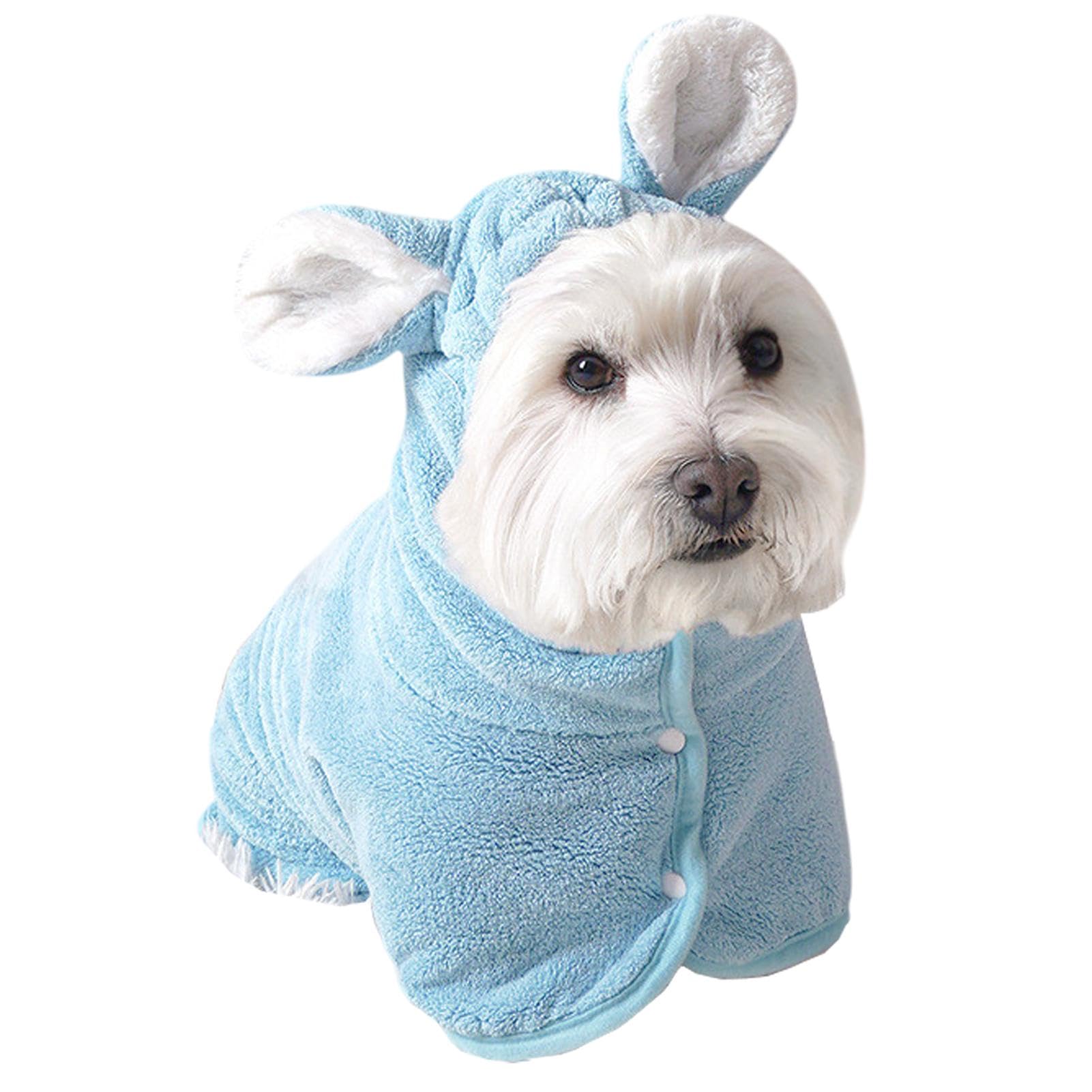 Peignoir de bain pour chien hyper absorbant en éponge pour chiot et chat